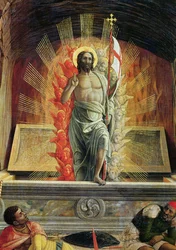 Die Auferstehung, rechte Predella-Tafel vom Altarbild des Hl. Zeno von Verona, 1456-60 (Detail)